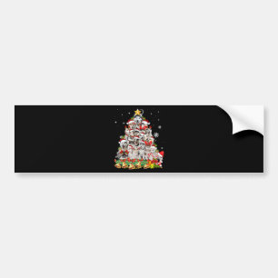 Siberian husky christmas tree lights   dog xmas bumper sticker