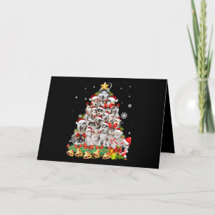 Siberian husky christmas tree lights dog xmas card