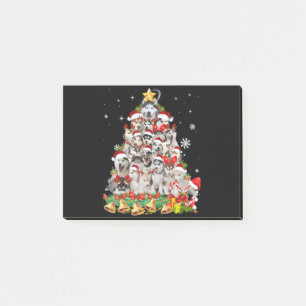 Siberian husky christmas tree lights   dog xmas post-it notes