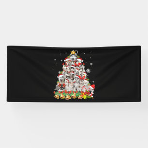 Siberian Husky Christmas Tree Lights Funny Dog Banner