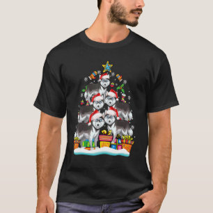 Siberian Husky Christmas Tree Ornament Santa Hat D T-Shirt