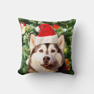 Siberian Husky Christmas Tree Ornaments Snowman Cushion