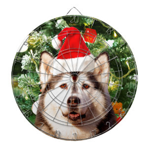 Siberian Husky Christmas Tree Ornaments Snowman Dartboard