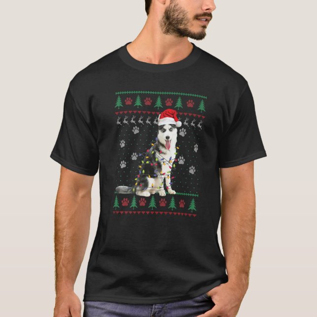 Siberian Husky Christmas Ugly Sweater  Dog  Xmas (Front)