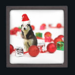 Siberian Husky Christmas with Ornament  Gift Box<br><div class="desc">Siberian Husky Christmas with Ornament  Gift Box</div>