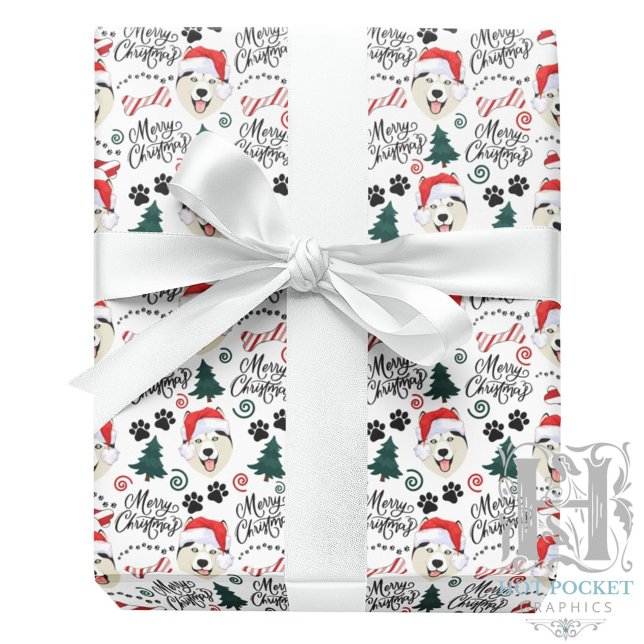 Siberian Husky Christmas Wrapping Paper (Creator Uploaded)
