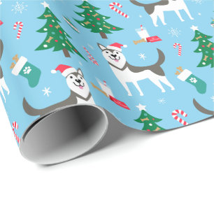 Siberian Husky Christmas Wrapping Paper