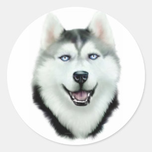 Siberian Husky Classic Round Sticker