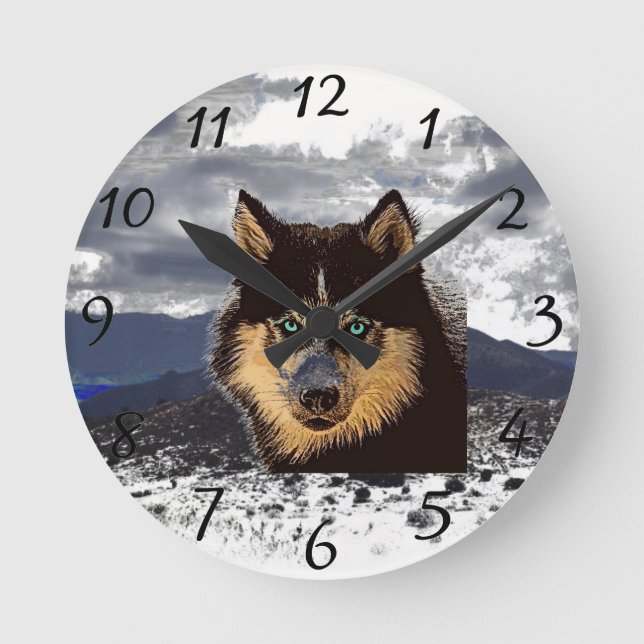 Siberian Husky Clock (Front)