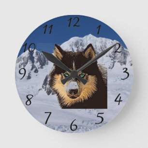 Siberian Husky Clock
