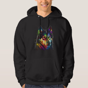 Siberian Husky  Colorful Dog Mom Dad Men Women Hoodie