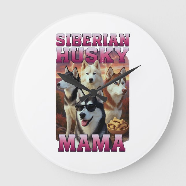 Siberian Husky Copy Copy Large Clock (Front)