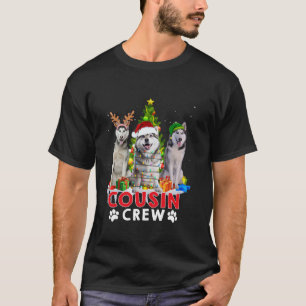 Siberian Husky Cousin Crew Christmas Tree Lights X T-Shirt