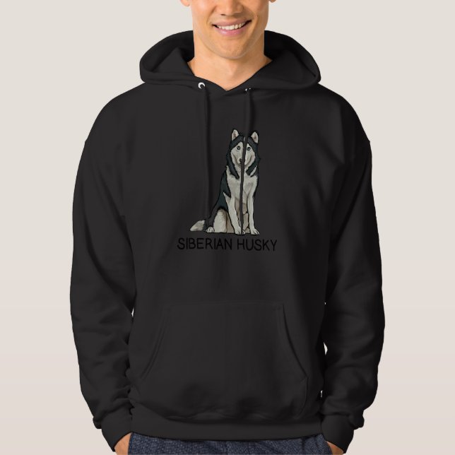 Siberian Husky Crazy Dog Hoodie (Front)