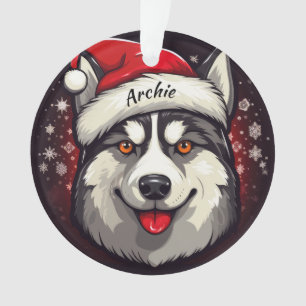Siberian Husky Custom Christmas Ornament