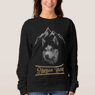 Siberian Husky  Dad And Mum    Print On Back Sweatshirt