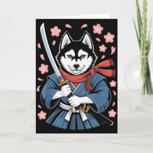 Siberian Husky Dad Cute Japanese Anime Stuff Samur Card