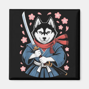 Siberian Husky Dad Cute Japanese Anime Stuff Samur Magnet