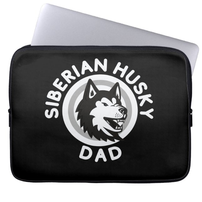 Siberian Husky Dad, Dog Dad Gift Laptop Sleeve (Front)