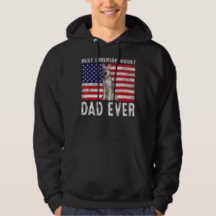 Siberian Husky Dad Usa American Flag Siberian Husk Hoodie