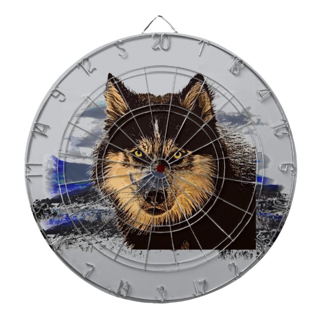 Siberian Husky Dart Board (Front)