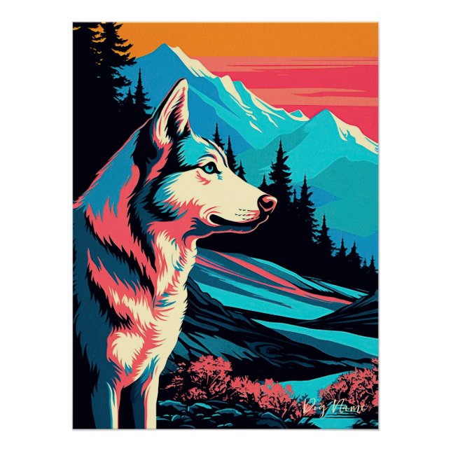 Siberian Husky Dog 003 - Bruno Pokopen Poster (Front)