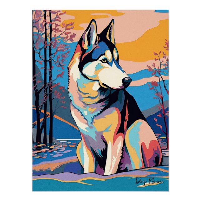 Siberian Husky Dog 004 - Bruno Pokopen Poster (Front)