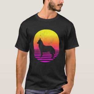Siberian Husky Dog 70s 80s Vintage Retro Siberian T-Shirt