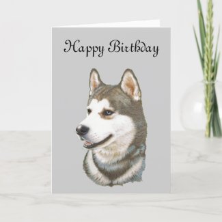Siberian Husky Dog Art Card
