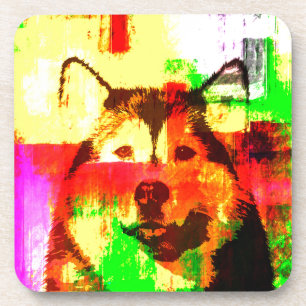 Siberian Husky Dog Art Coaster