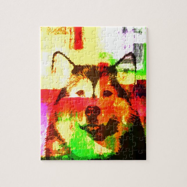 Siberian Husky Dog Art Jigsaw Puzzle (Vertical)