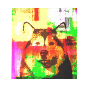 Siberian Husky Dog Art Notepad