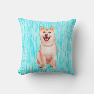 Siberian Husky Dog Art Portrait Cushion