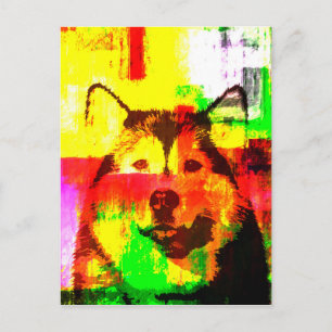 Siberian Husky Dog Art Postcard