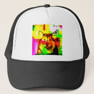 Siberian Husky Dog Art Trucker Hat
