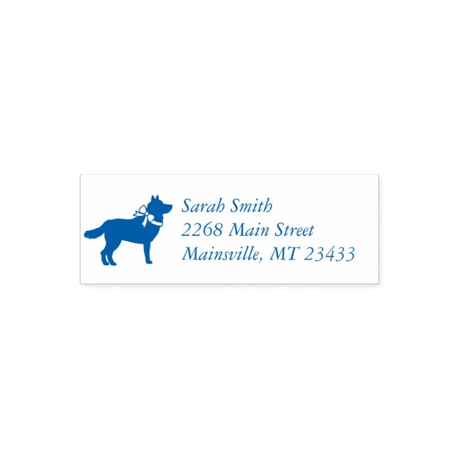 Siberian Husky Dog Baby Shower Puppy Blue Boy Self-inking Stamp (Design)