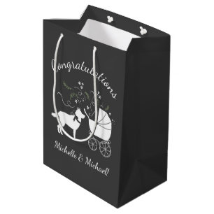 Siberian Husky Dog Baby Shower Puppy Grey Medium Gift Bag