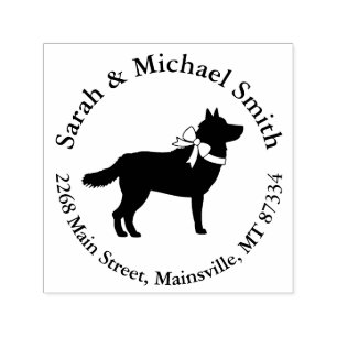 Siberian Husky Dog Baby Shower Puppy Grey Self-inking Stamp