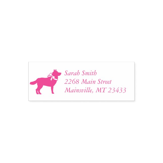 Siberian Husky Dog Baby Shower Puppy Pink Girl Self-inking Stamp (Design)