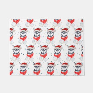 Siberian Husky Dog Breed Christmas Stars Doormat