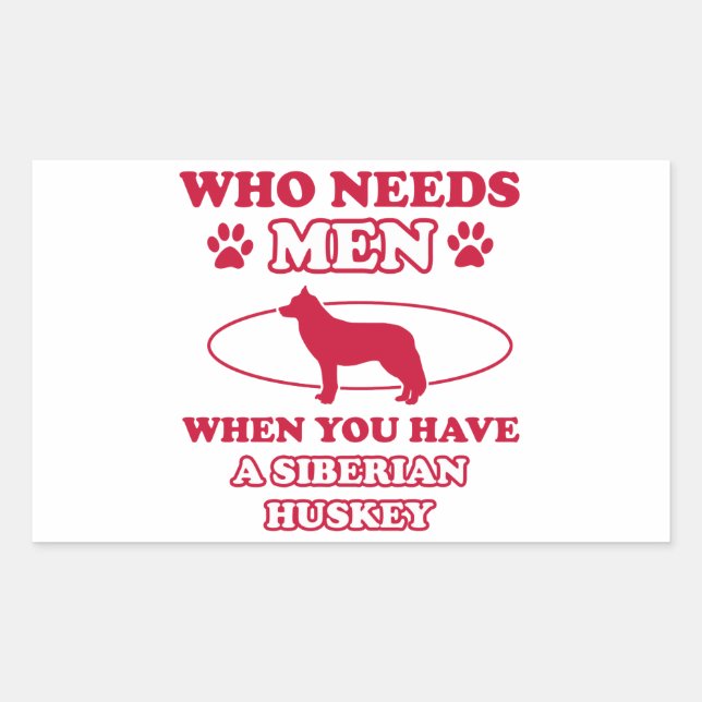 Siberian Husky dog breed designs Rectangular Sticker (Front)