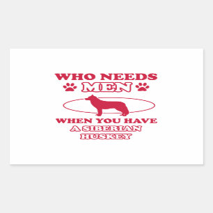 Siberian Husky dog breed designs Rectangular Sticker