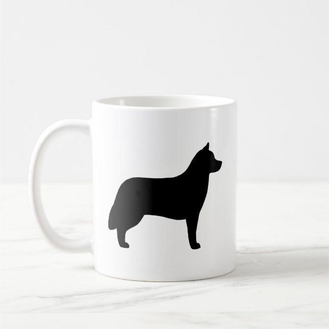 Siberian Husky Dog Breed Silhouettes Coffee Mug (Left)