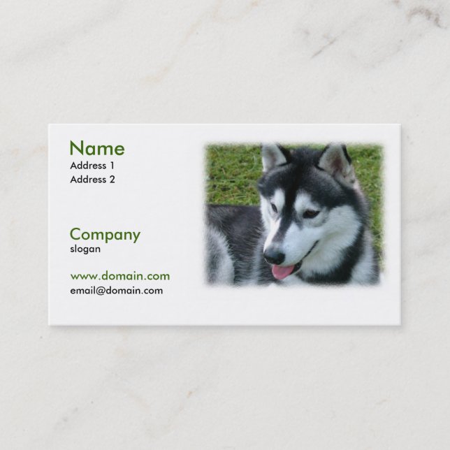 Siberian Husky Dog Business Card (Front)