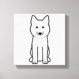 Siberian Husky Dog Cartoon Canvas Print