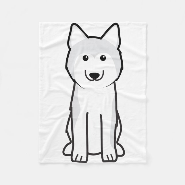 Siberian Husky Dog Cartoon Fleece Blanket (Front)