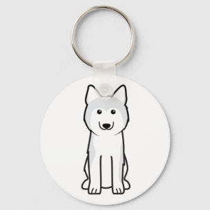 Siberian Husky Dog Cartoon Key Ring