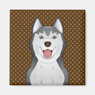 Siberian Husky Dog Cartoon Paws Magnet
