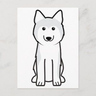 Siberian Husky Dog Cartoon Postcard