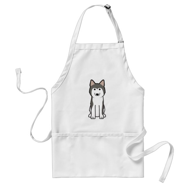 Siberian Husky Dog Cartoon Standard Apron (Front)